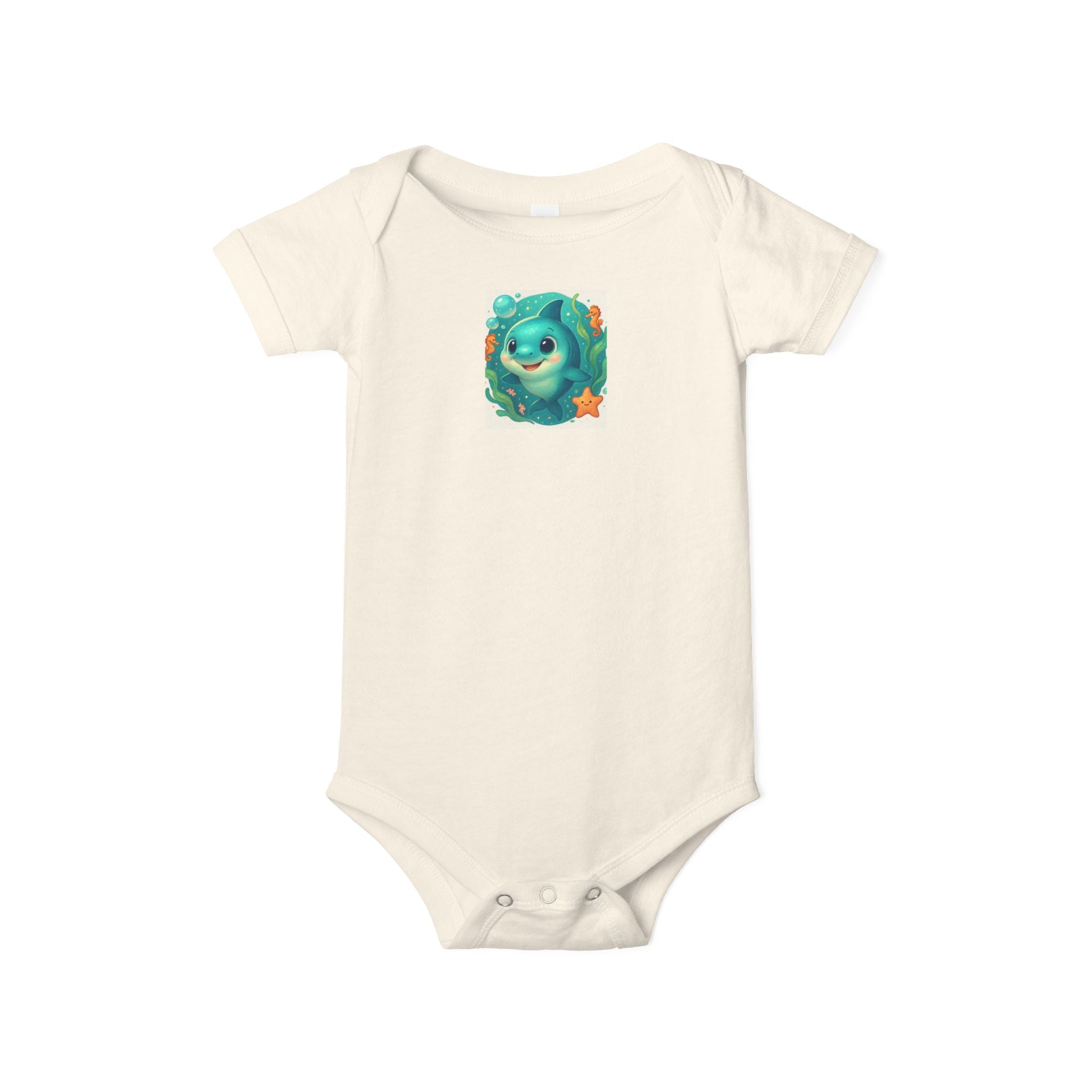 Baby Bodysuit with Cute Sea Monster Print — Infant One‑Piece Romper