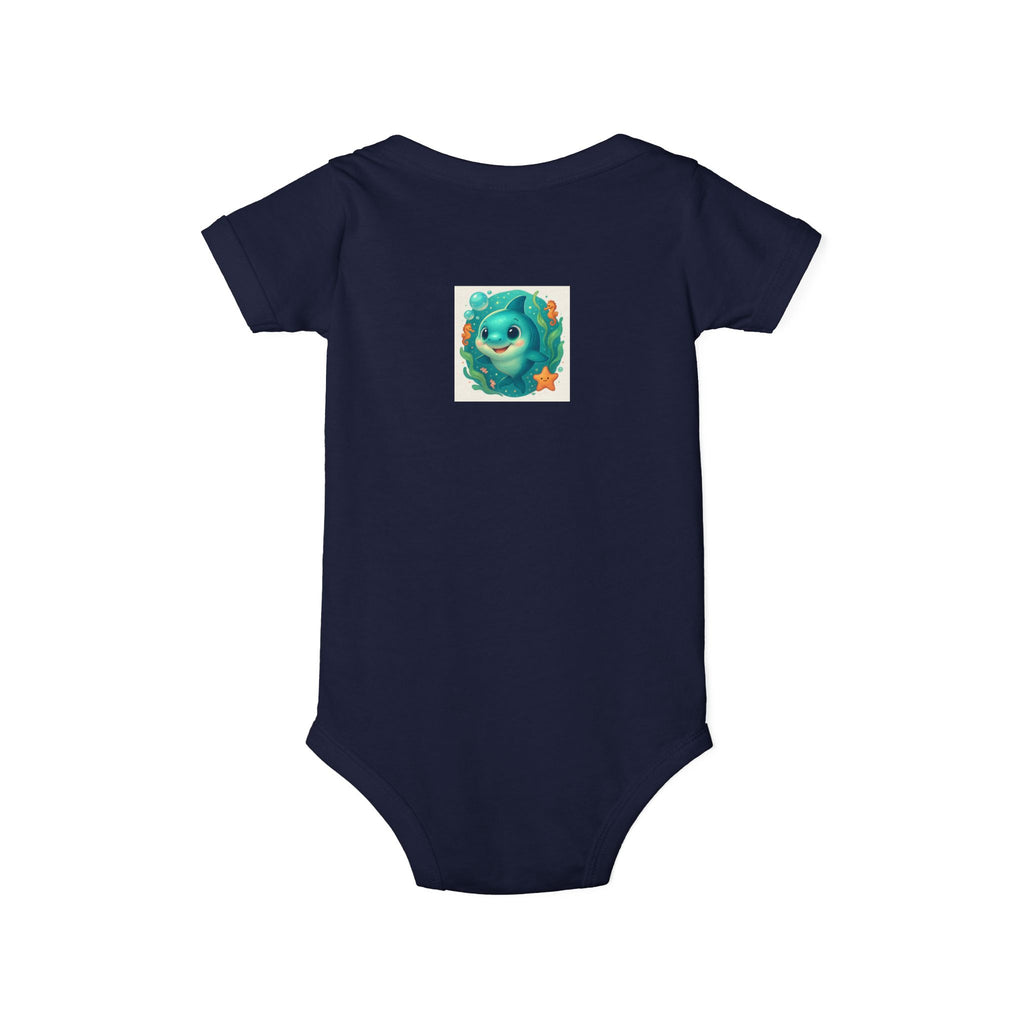 Baby Bodysuit with Cute Sea Monster Print — Infant One‑Piece Romper