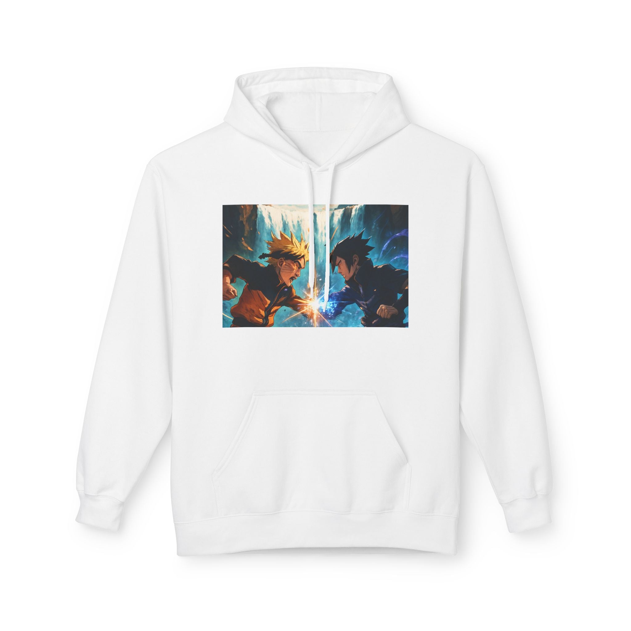 Anime Battle Hoodie — Naruto vs Sasuke Graphic Pullover