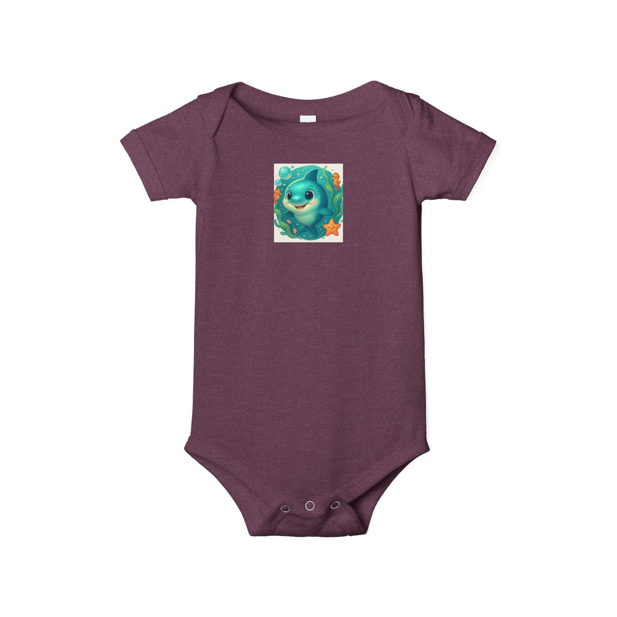 Baby Bodysuit with Cute Sea Monster Print — Infant One‑Piece Romper
