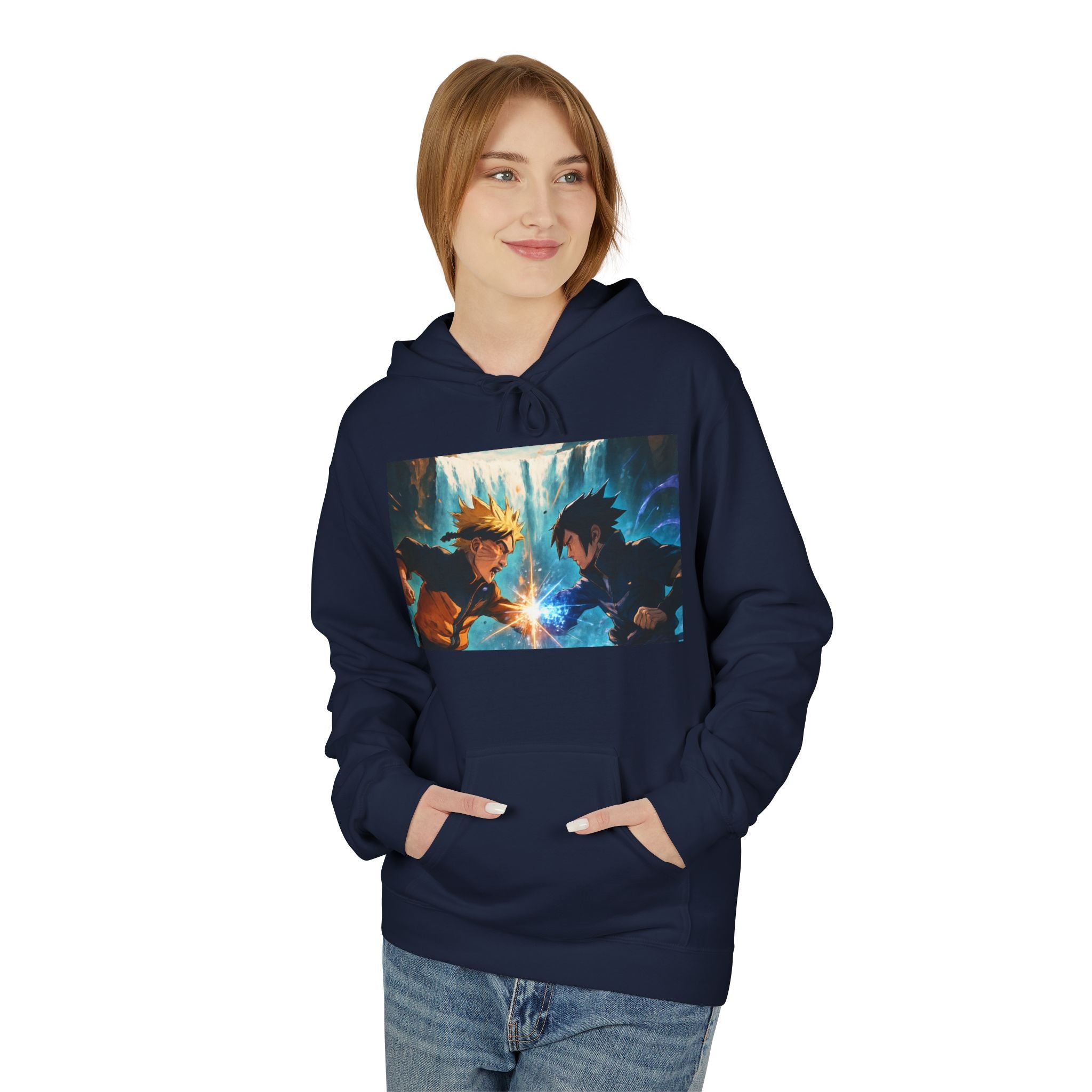 Anime Battle Hoodie — Naruto vs Sasuke Graphic Pullover