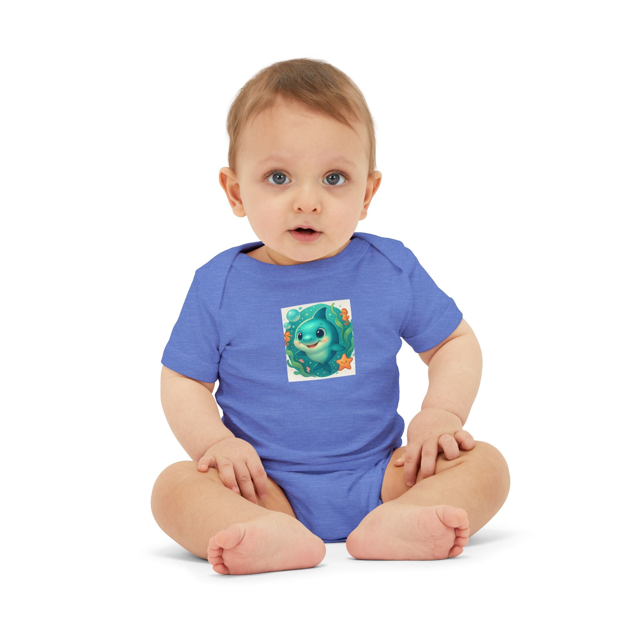 Baby Bodysuit with Cute Sea Monster Print — Infant One‑Piece Romper
