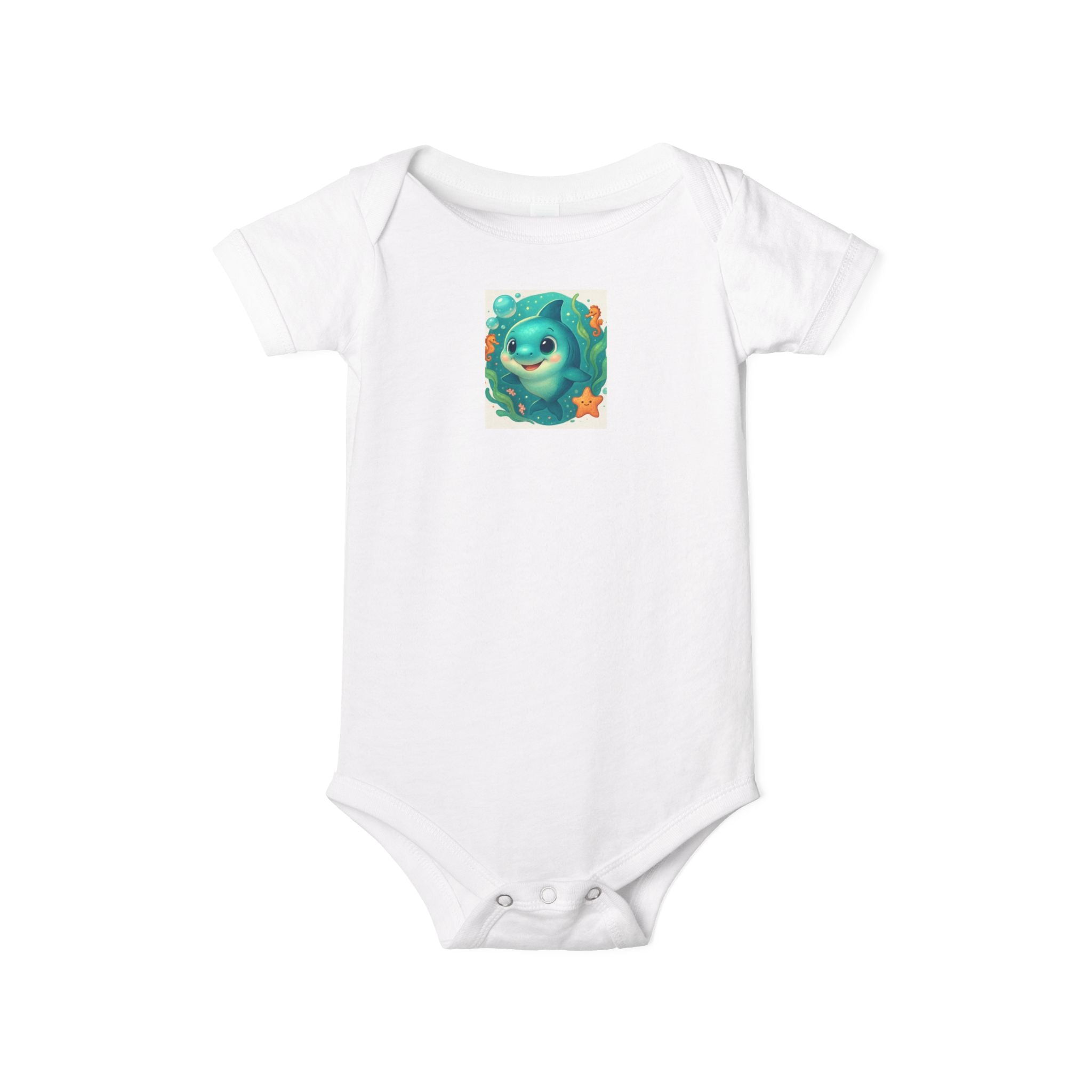 Baby Bodysuit with Cute Sea Monster Print — Infant One‑Piece Romper