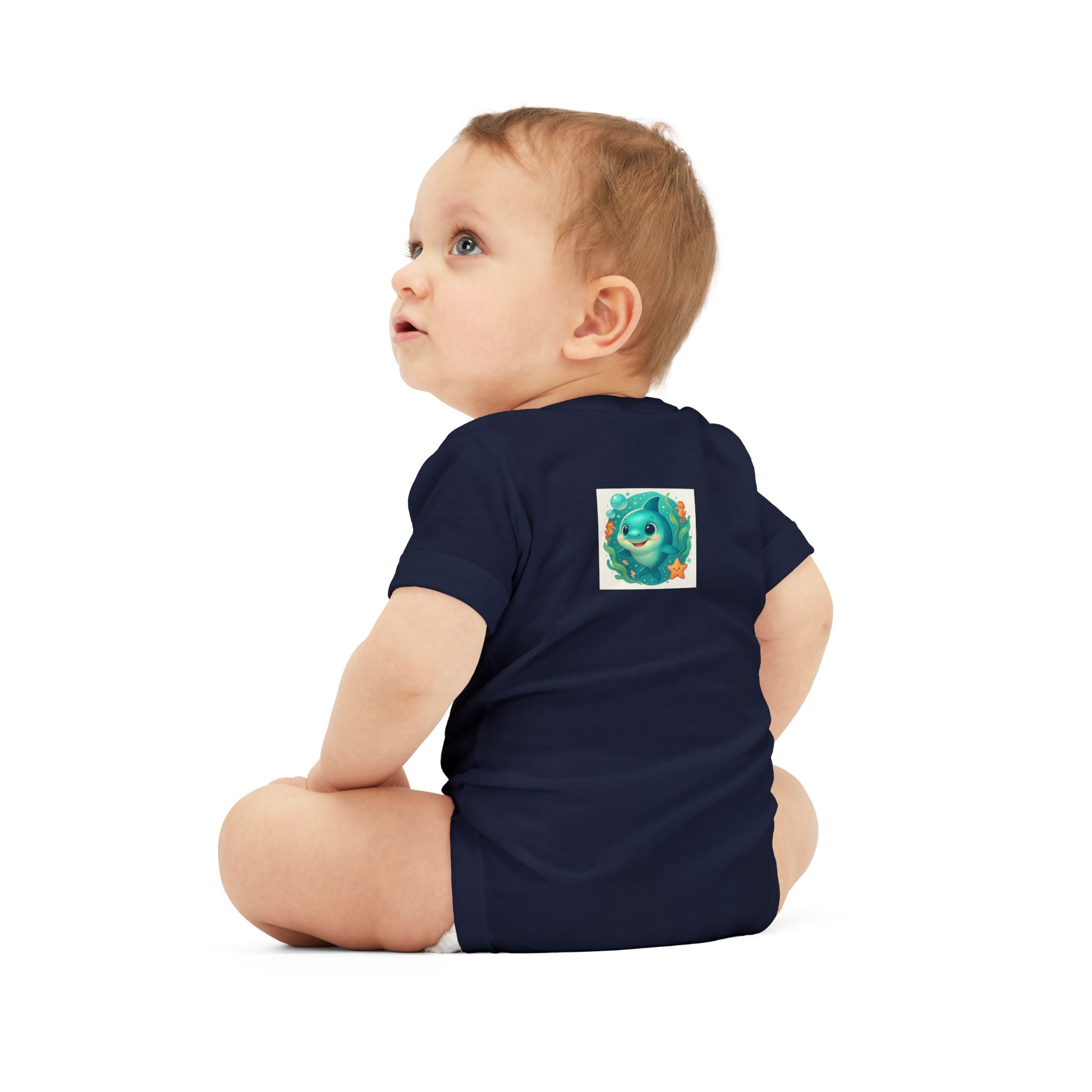 Baby Bodysuit with Cute Sea Monster Print — Infant One‑Piece Romper