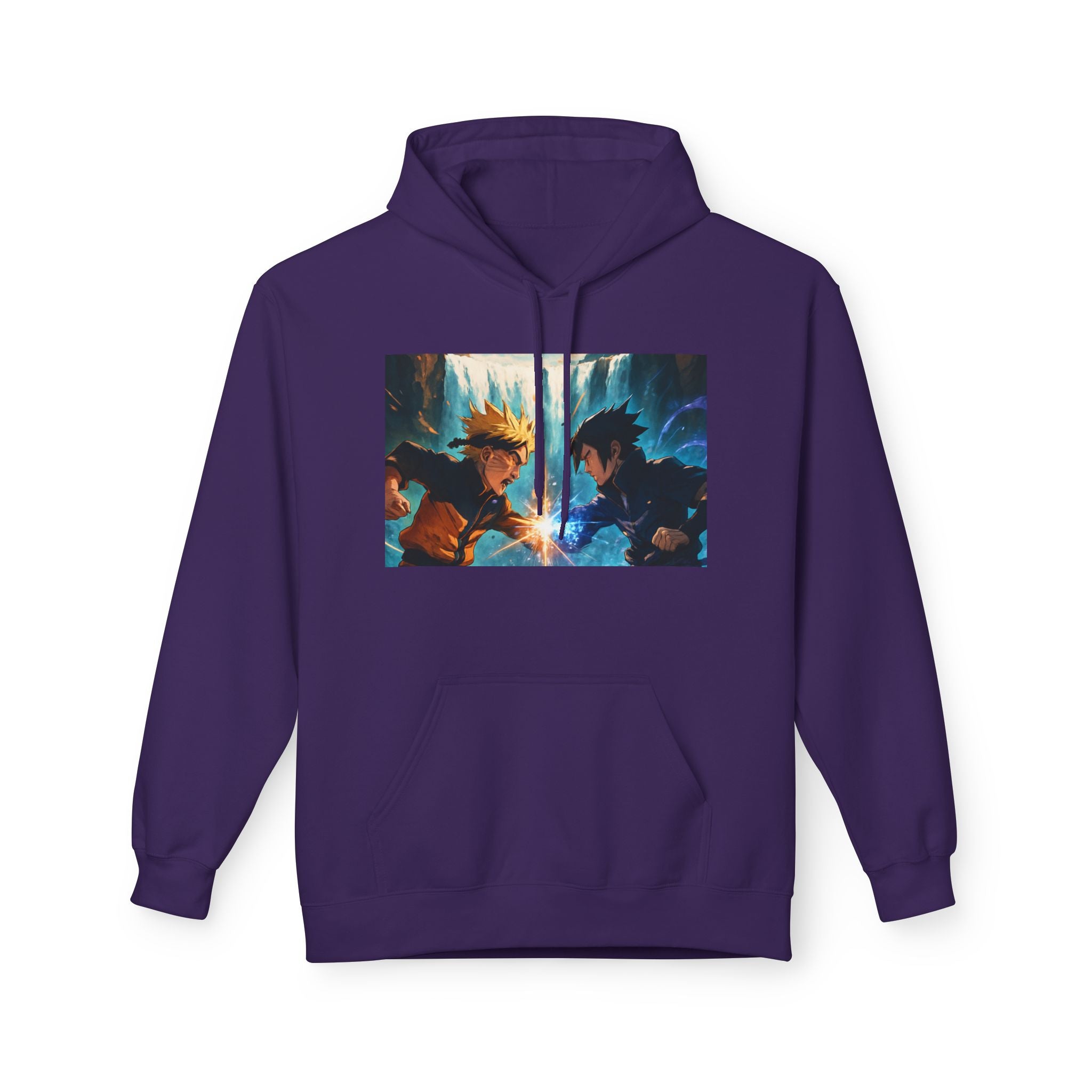 Anime Battle Hoodie — Naruto vs Sasuke Graphic Pullover