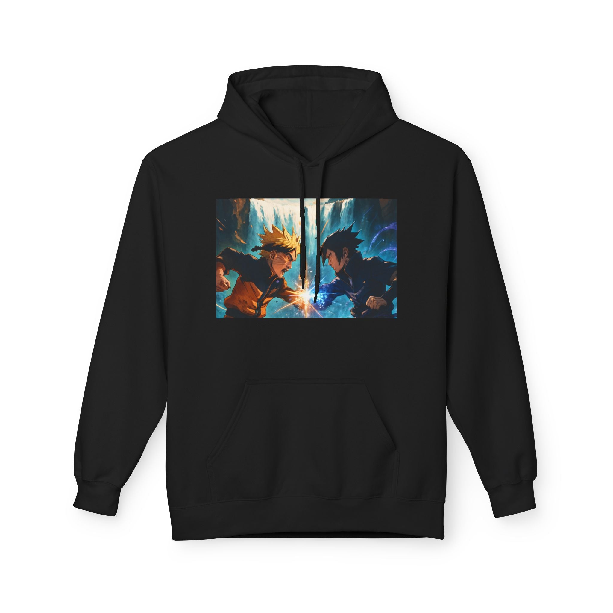 Anime Battle Hoodie — Naruto vs Sasuke Graphic Pullover