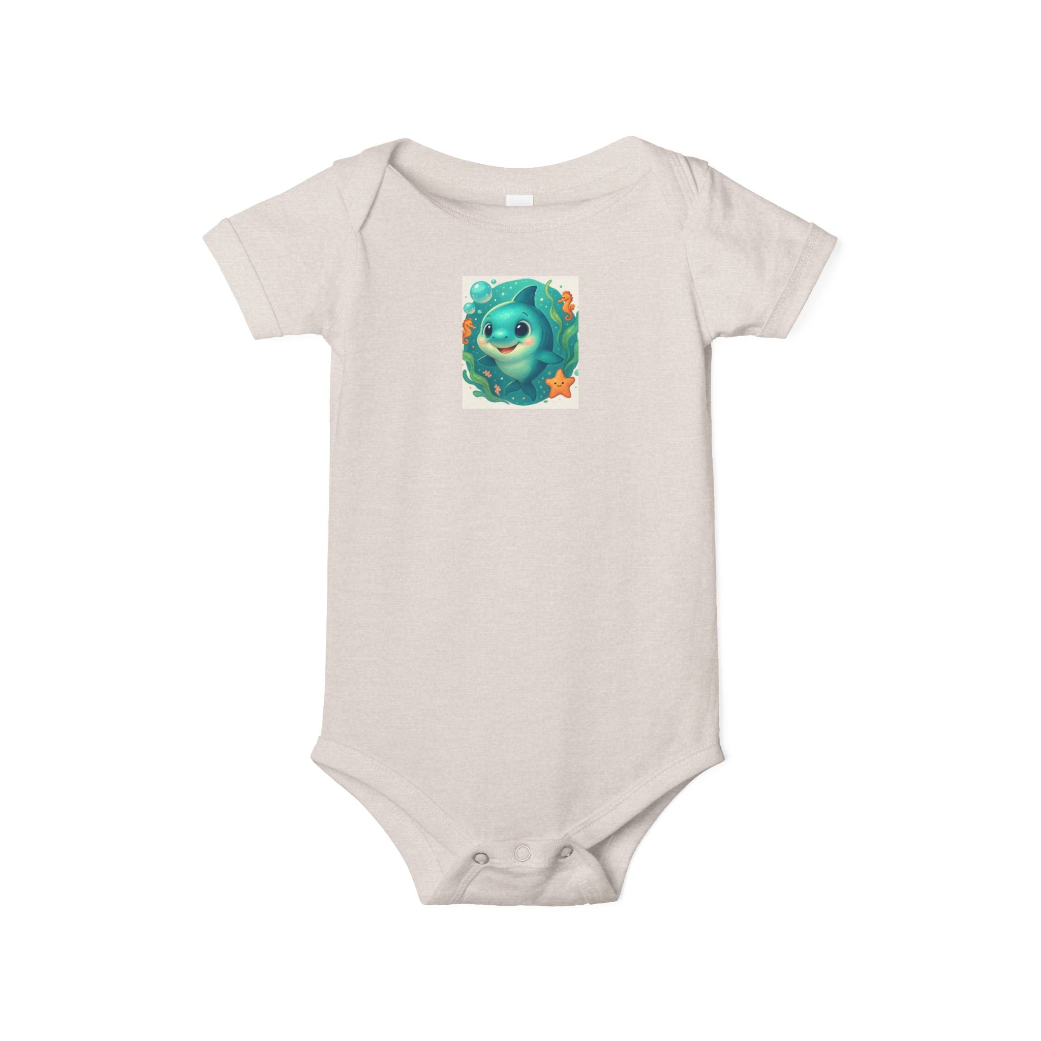 Baby Bodysuit with Cute Sea Monster Print — Infant One‑Piece Romper